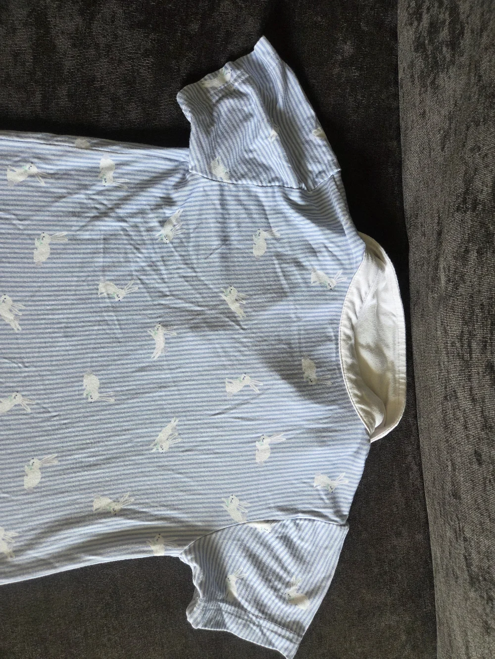 Little Sleepies Bunny Stripe Polo Romper 3T